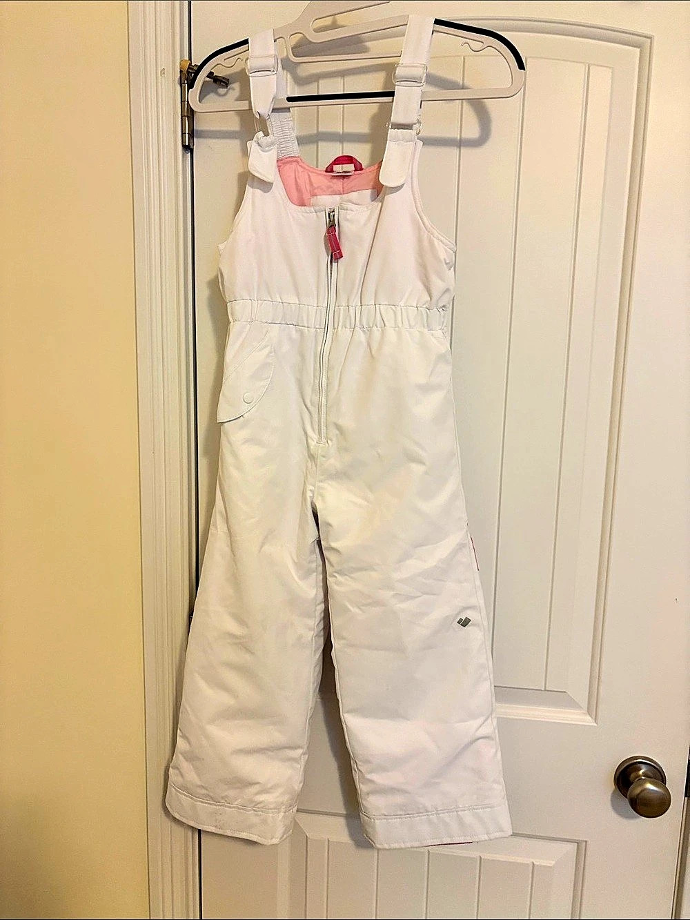 Obermeyer I-Grow Kids Snow Bib White & Pink